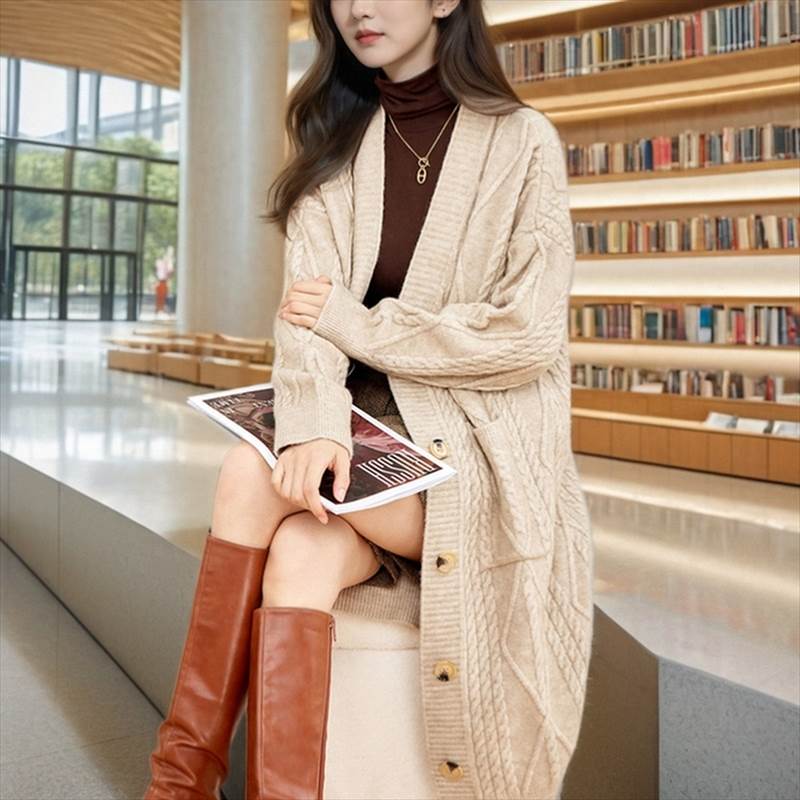 ロングニットアウター ケーブルニットアウター レディース ジャケット コート アウター ニット カーディガン 羽織 ロング ドロップショルダー 長袖 オーバーサイズ ワイド かわいい 大人可愛い きれいめ カジュアル 上品 おしゃれ レトロ こなれ感 ラフ ガーリー ルーズ