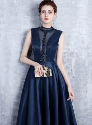 ドレス ワンピース ウェディング パーティー 結婚式 二次会 披露宴 演奏会 発表会 ステージ フォーマル キャバ ダンス 衣装 謝恩会 演劇 ラウンジ クラブ マキシ フレンチスリーブ ハイネック プリンセスライン セミフレア Aライン レース ウエストマーク ハイウエスト