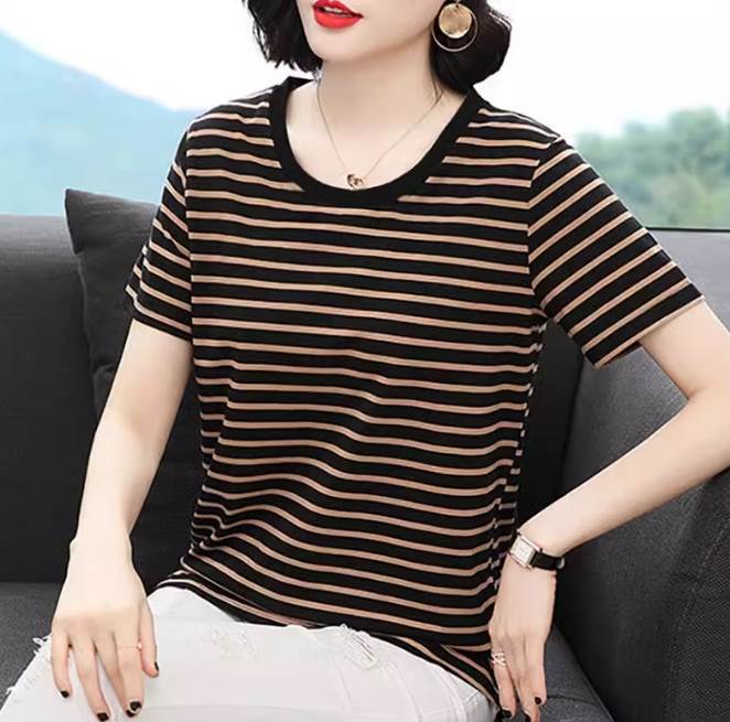 Rakuten - レディース トップス カットソー Tシャツ 半袖 ラウンドネック かわいい シンプル カジュアル おしゃれ ラフ 存在感 ベーシック アクティブ ボーダー 春 夏 秋 ロングシーズン 学生 デート お出かけ アウトドア イベント 旅行 公園 女子会 休日 ショッピング コンサート
