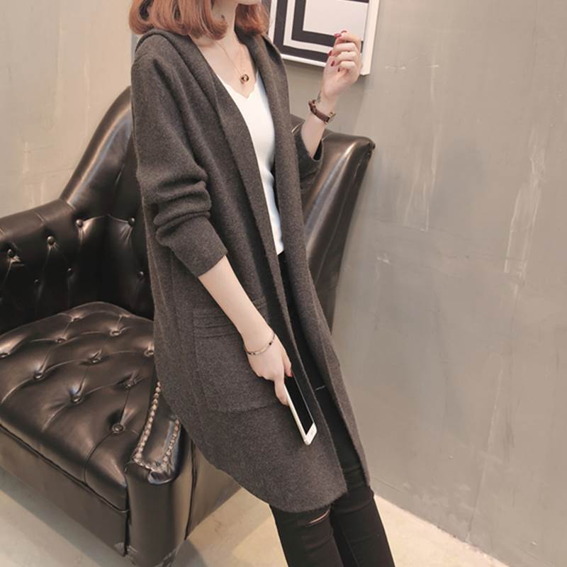 Rakuten - レディース トップス ニット カーディガン ミディアム 長袖 フード ストレート 前開き 大人可愛い きれいめ おしゃれ かっこいい ラフ ガーリー クール ナチュラル 無地 秋 冬 通勤 デート お出かけ お泊まり イベント 旅行 レストラン 公園 女子会 休日 ホテル