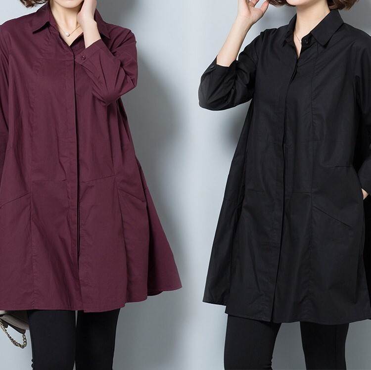 Rakuten - レディース トップス シャツ ミディアム 長袖 襟付き ポケット ボタン 大人可愛い きれいめ シンプル おしゃれ かっこいい レトロ ラフ ガーリー クール ナチュラル 無地 春 秋 通勤 デート お出かけ お泊まり イベント 旅行 レストラン 公園 女子会 休日 ホテル