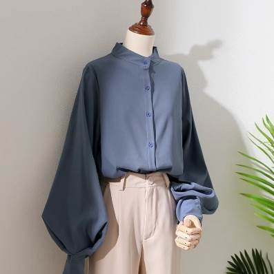 レディーストップスシャツブラウス前...