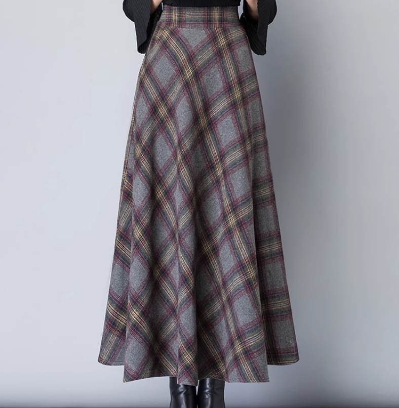Rakuten - レディース スカート ボトムス フレア フレアスカート ロングスカート ロング フェミニン ハイウエスト かわいい 大人可愛い 上品 おしゃれ ガーリー エレガント 存在感 ラブリー キュート クラシカル ロマンティック チェック 格子柄 グレンチェック 春 秋 冬