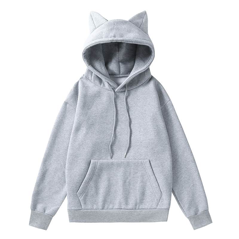 Rakuten - 猫耳パーカー レディース トップス パーカー 長袖 フード ポケット 大人可愛い きれいめ おしゃれ かっこいい ラフ ガーリー クール 都会的 ナチュラル 無地 春 秋 冬 通勤 デート お出かけ お泊まり イベント 旅行 レストラン 公園 女子会 休日 ホテル ショッピング