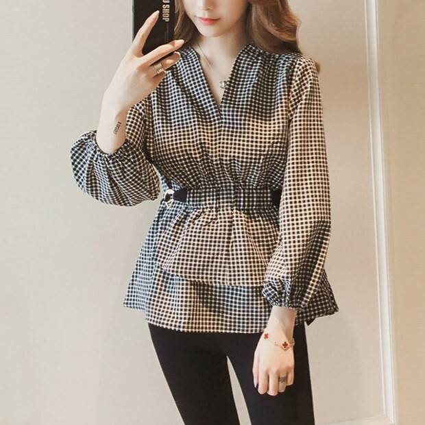 レディース トップス シャツ 長袖 Vネック スリム 大人可愛い きれいめ おしゃれ かっこいい ラフ ガーリー クール ナチュラル チェック 秋 冬 通勤 デート お出かけ お泊まり イベント 旅行 レストラン 公園 女子会 休日 ホテル ショッピング コンサート ライブ カフェ