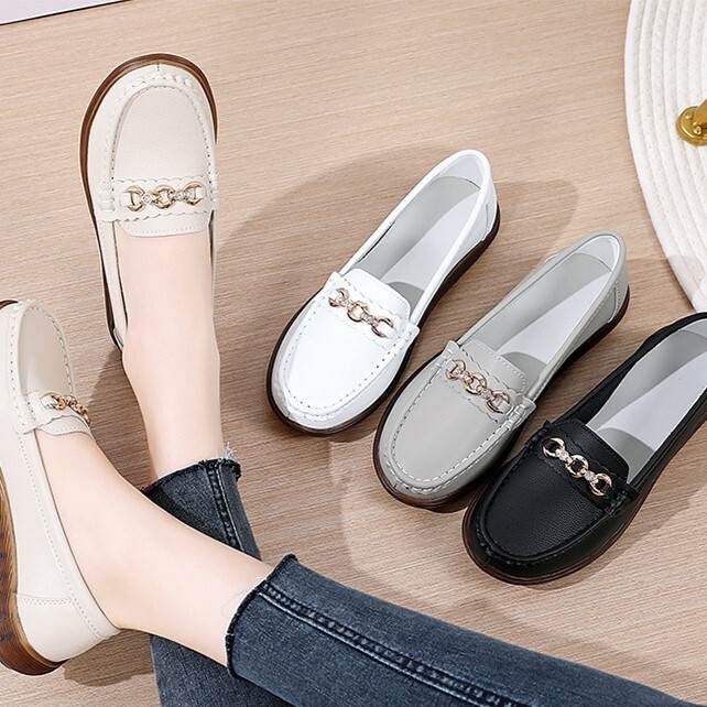 Rakuten - レディース ローファー フラットシューズ ぺたんこシューズ フラット ぺたんこ バックル 美脚 脚長 かわいい 大人可愛い シンプル カジュアル おしゃれ 主役級 存在感 抜け感 シック クラシック スタイリッシュ 無地 春 夏 秋 冬 オールシーズン ロングシーズン 無地 OL