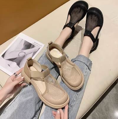 レディース スリッポン サンダル ストラップサンダル 3cm 太ヒール ラウンドトゥ クリア 大人可愛い シ..