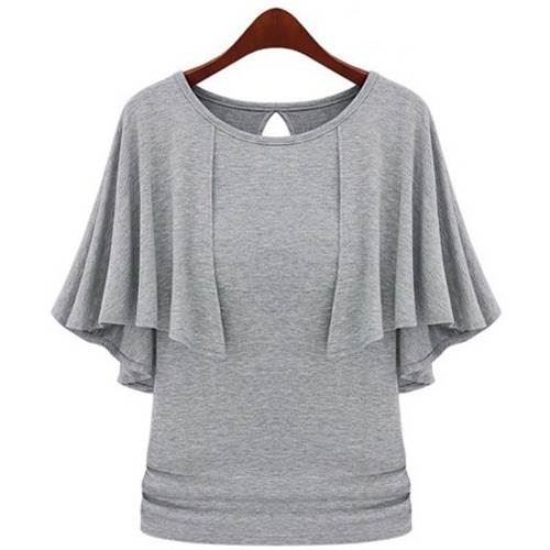 シャツ半袖レディース5分袖ボリュー...