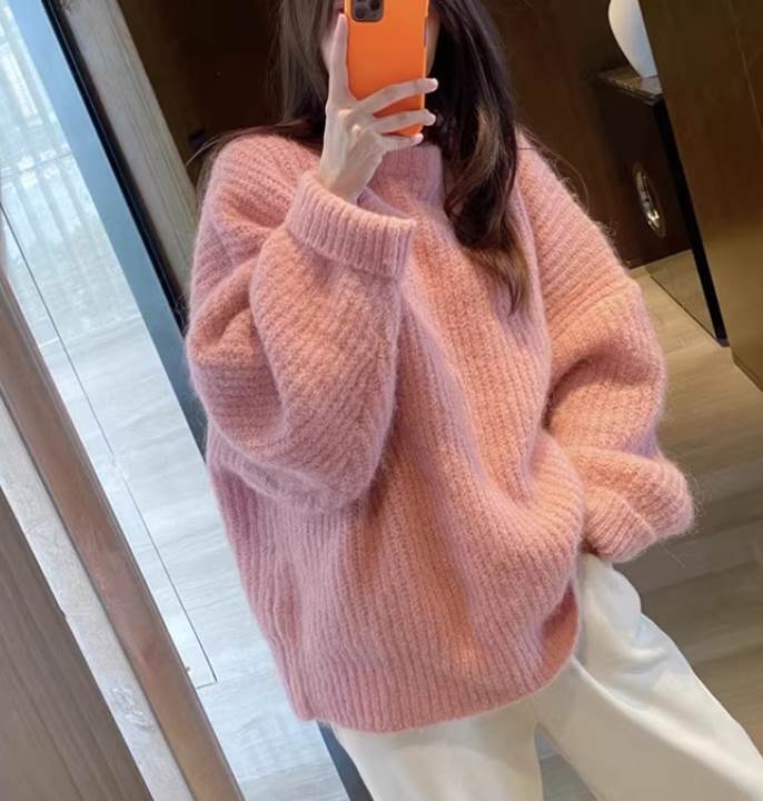 其它 - レディース トップス ニット セーター プルオーバー 長袖 ラウンドネック ふわふわ ふっくら かわいい シンプル おしゃれ ラフ ガーリー 存在感 ラブリー キュート ベーシック ロマンティック ナチュラル 無地 春 秋 冬 ロングシーズン 学生 デート お出かけ 旅行