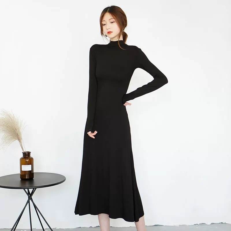 Rakuten - ワンピース ロングワンピース 長袖 ラウンドネック ロング丈 かわいい 大人可愛い きれいめ シンプル 上品 おしゃれ かっこいい レトロ ラフ ルーズ こなれ感 個性的 主役級 存在感 抜け感 無地 秋 冬 キュート ガーリー ナチュラル ベーシック レディース 女性用 OL