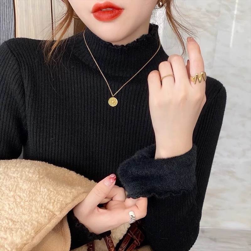 Rakuten - トップス ニット セーター 長袖 かわいい 大人可愛い きれいめ シンプル カジュアル 上品 おしゃれ レトロ アジアン こなれ感 ラフ 個性的 主役級 存在感 抜け感 ラブリー 無地 冬 卒園式 会議 MTG ミーティング プレゼン ママ マタニティ オフィス ビジネス OL 通勤