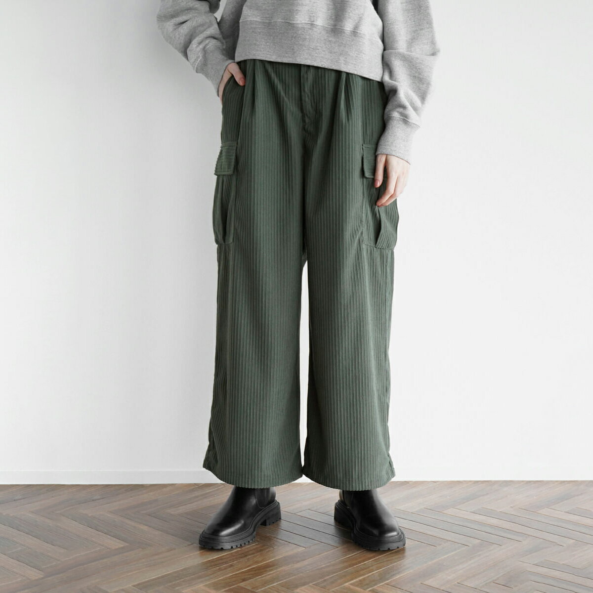 FIKA. Corduroy wide pants コーデュロイワイドパンツ パンツ レディース 大人 コーデュロイパンツ ワイドパンツ セットアップ