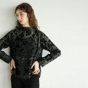 FIKA.Flower flocky print sheer tops フラワーフロッキープリントシアートップス レディース 大人 トップス シアートップス