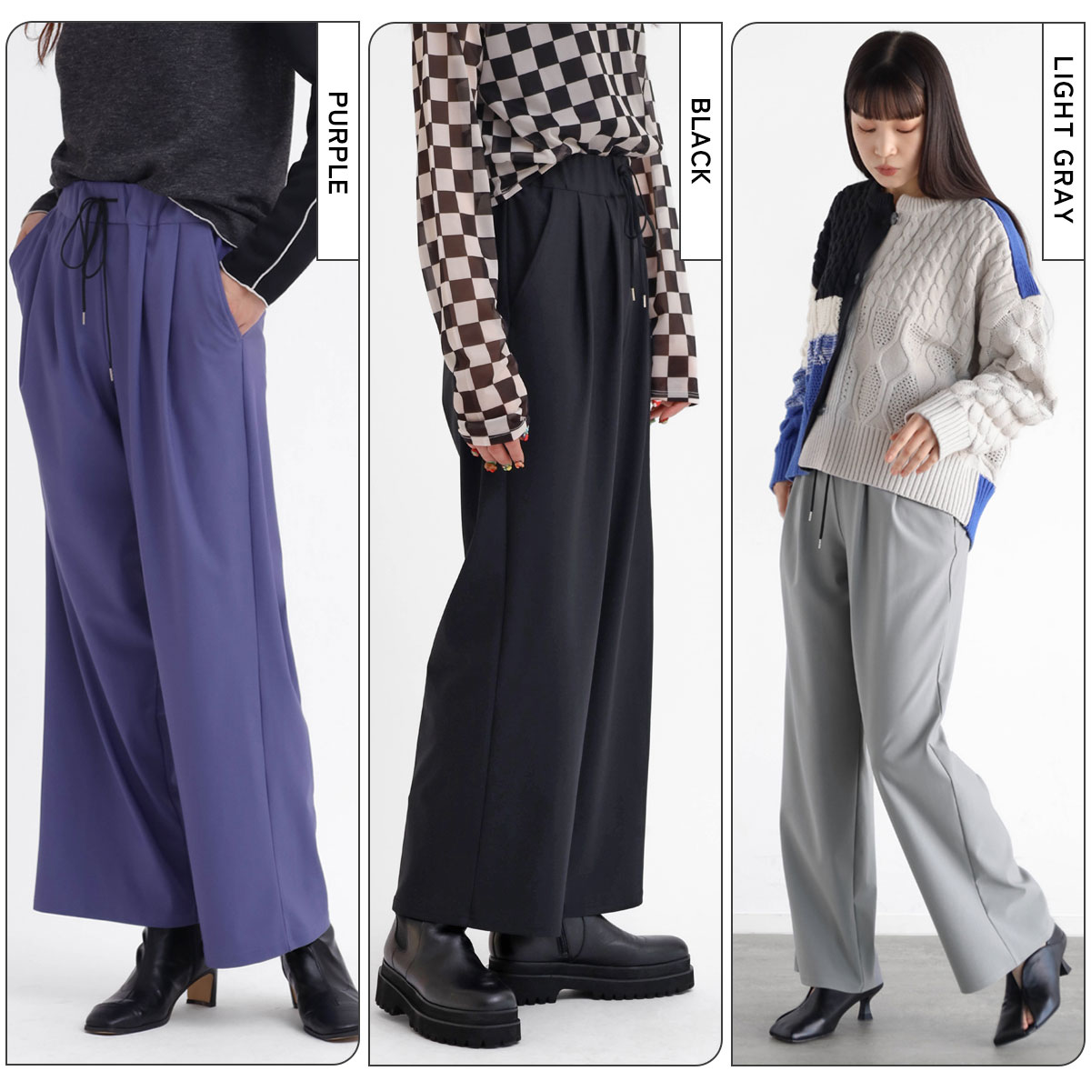 YAMADAYA STOREのRADIATE ラディエイト ストレッチカラーイージーパンツ パンツ イージーパンツ カラーパンツ フレアシルエット レディース カジュアル キレイめ デイリー オフィス カラバリ ウォッシャブル 日本製 ストレッチ ウエストゴム｜アングル2