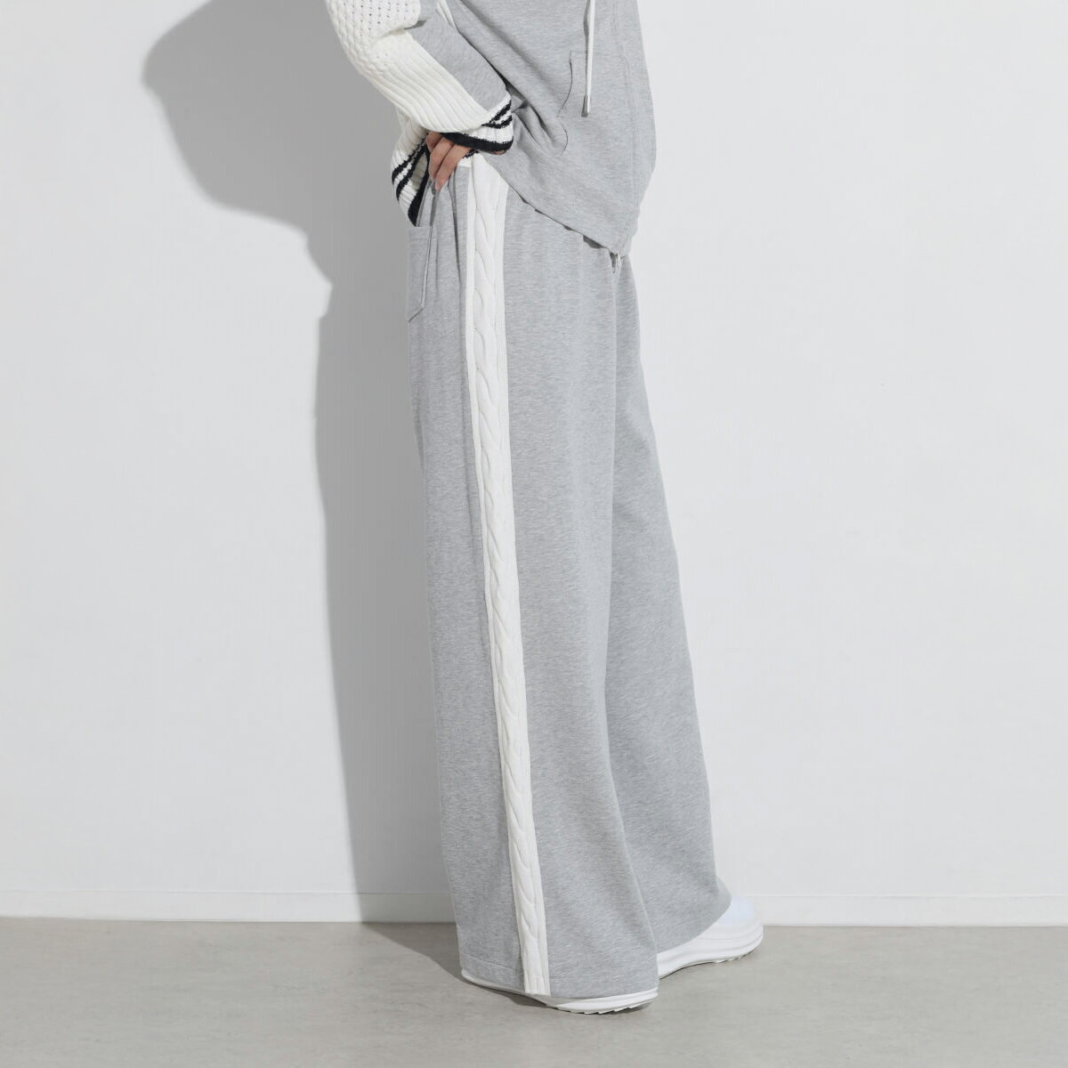 SCOTCLUB スコットクラブ 異素材ドッキングスウェットパンツ パンツ スウェットパンツ イージーパンツ ニットパンツ スポーティ セットアップ レディース 大人 カジュアル デイリー サイドライン リラクシー トレンドライク ウエストゴム ウォッシャブル