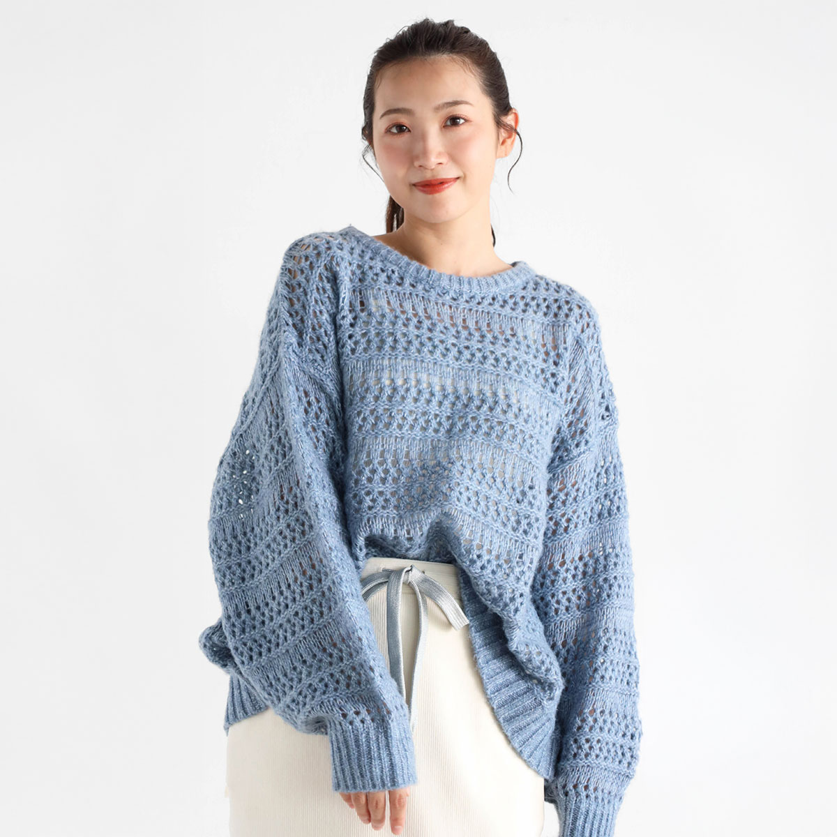樂天商城 - 【Vin ヴァン】 ミックスカラーニット トップス ニット プルオーバー ミックスカラー レディース フェミニン キレイめ カジュアル デイリー リラクシー カラバリ ウォッシャブル 透かし編み 伸縮性 保温性