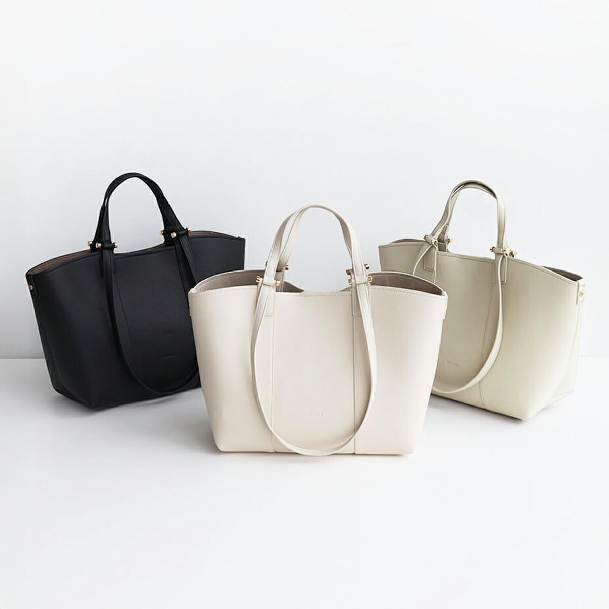 【FENNEL フェンネル】 ダブルハンドルヴィーガンレザートートバッグ トートバッグ フェイクレザーバッグ カバン 鞄 小物 ダブルハンドルバッグ インバッグ付き プレゼント レディース 大人 ショルダーバッグ マチ底 フォーマル セレモニー2way ショルダーベルト付属