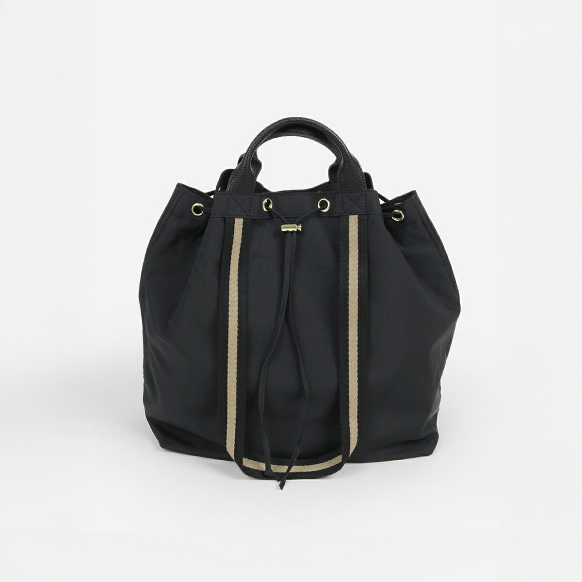 【nouer ヌエール】 ラインテープ2WAY巾着トートバッグ 巾着 トートバッグ ラインテープ ショルダーバッグ カバン 鞄 小物 プレゼント レディース 大人 カジュアル 巾着 ラインテープ 2way 牛革ハンドル 大きめトートバッグ 万能アイテム デイリー