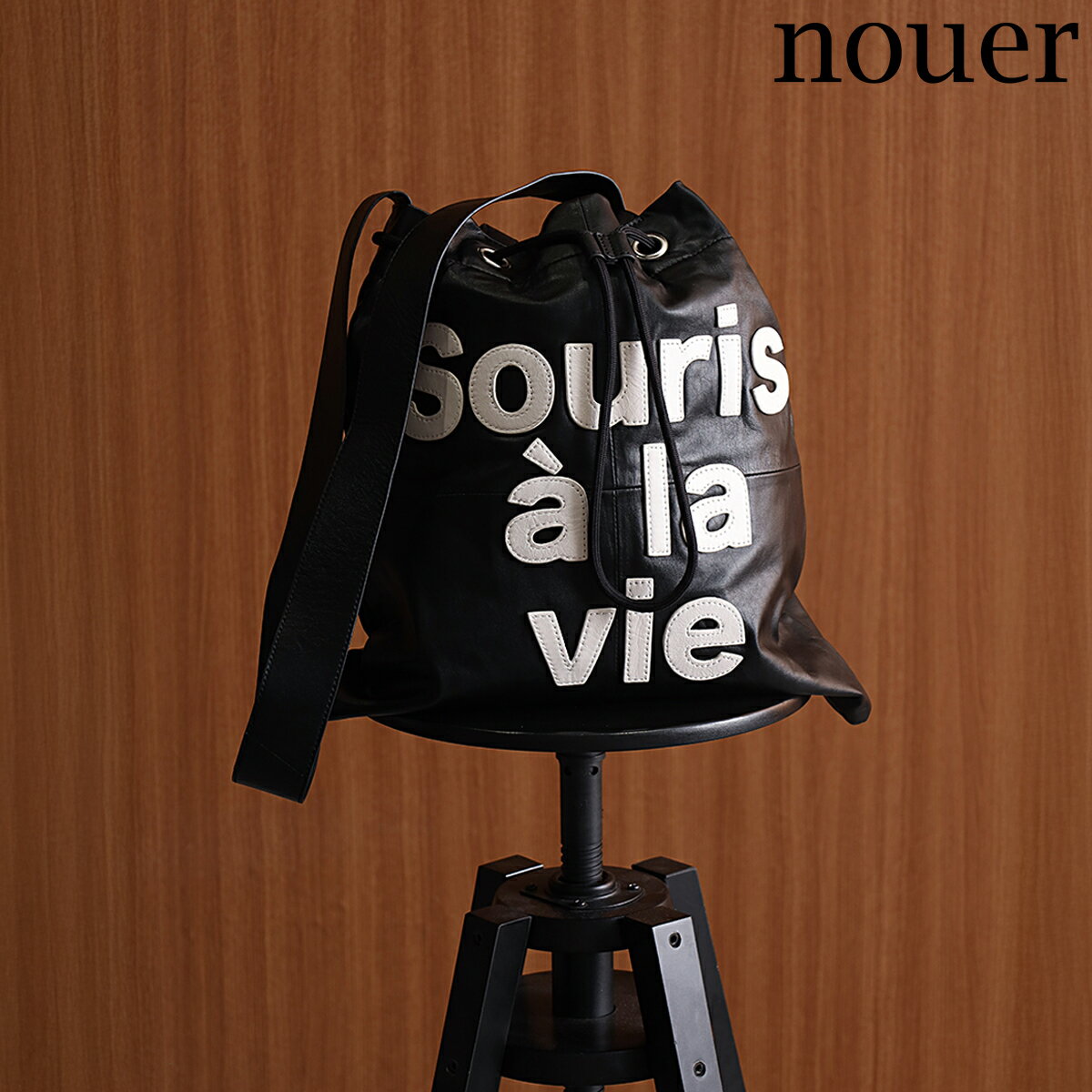 乐天商城 - 【20日20時〜マラソン中は全商品P10倍】【nouer ヌエール】【Souris ? la vie】巾着レザートートバッグショルダーバッグ バッグ トートバッグ 2way レディース おでかけ 牛革 レザー プレゼント A4 シーズンレス オシャレ デイリー