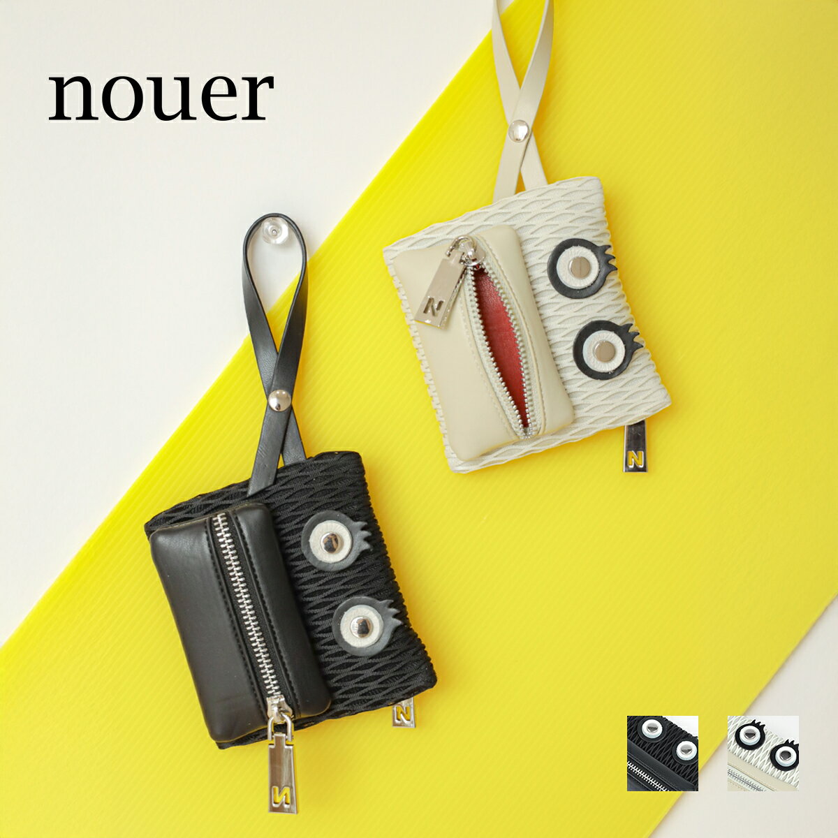 乐天商城 - 【全商品ポイント10倍】【nouer ヌエール】フェイスモチーフチャームポーチ チャーム フェイスモチーフ 目玉 ファスナーポケット スマートキー キーケース キーホルダー アイコニック アクセント プレゼント 雑貨 イヤホン収納