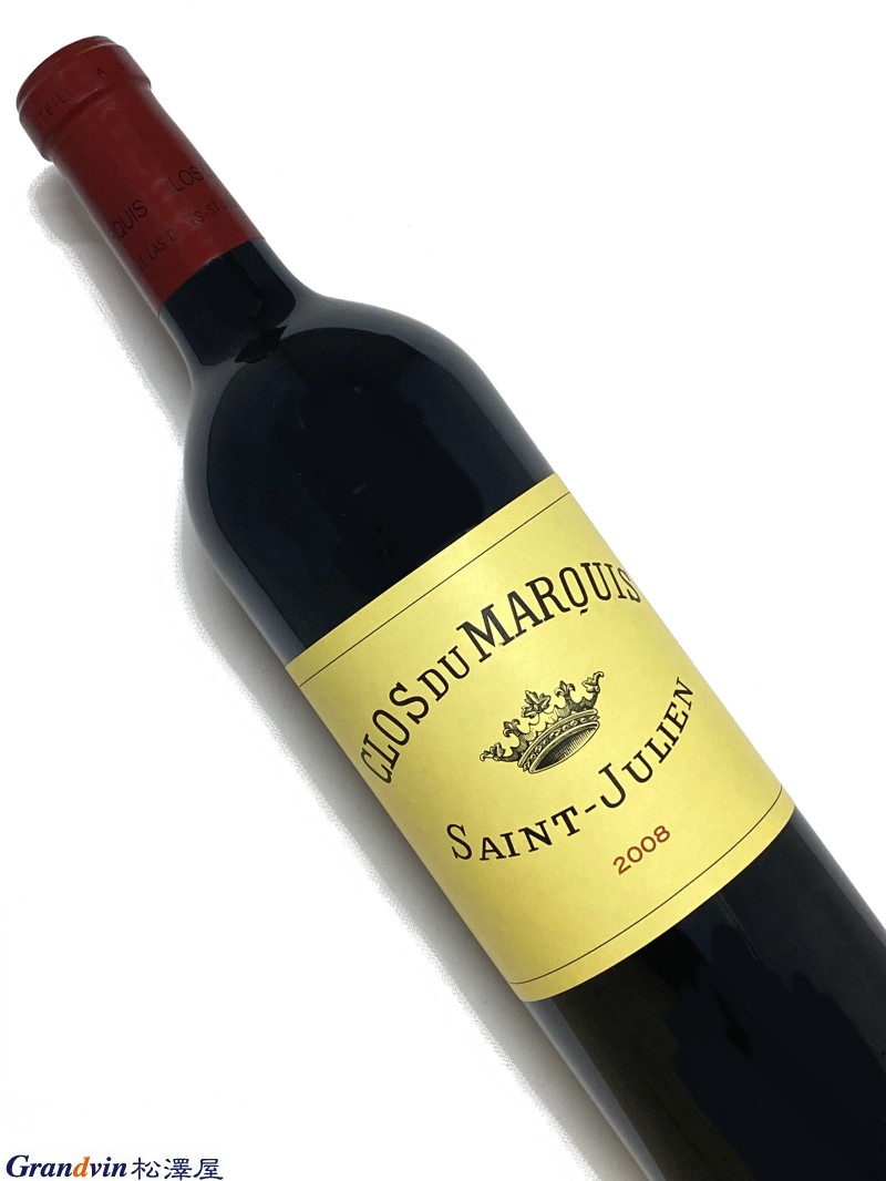 Clos du Marquis 赤ワイン　750ml [AOC］サンジュリアン 程よく飲み頃であり、しかも上質感のあるものです。クロ デュ マルキ はボルドー左岸の中でもしなやかで、エレガントなワインを多く産出するサンジュリアン村のシャトー&nbsp;レオヴィル ラスカーズ(2級格)のセカンドラベルとして作られました。しかし現在はそのレベルではの高さから完全に独立シャトーとして存在しています。 正統派サンジュリアンとしての風格であり、ぜひ飲むべきワインの一つです。ギフトとしても申し分ない良いものでございます。 [評　価］90点 Tasted ex-chateau and single blind in Southwold. The Clos du Marquis is an excellent Saint Julien from Mon. Delon, although it did not quite meet my expectations under blind conditions. It has a refined, well-defined bouquet with blackberry, cedar and Margaux-like violets. The aromatics are fresh and vibrant with well-integrated oak. The palate is medium-bodied and succulent, fleshy and generous with a sweet, velvety finish. Very satisfying, though it is perhaps not a long term Saint Julien.Tasted January 2012. Wine Journal #0312 （2012-03-31）■Clos du Marquis　クロ デュ マルキ 　セカンドワインの先駆け的存在 　CHレオヴィルラスカーズのセカンド・ワインでしたが 　2007年からラスカーズとはきちんと境界を定め、選定されたテロワールから 　造られています。 「セカンド・ワインのクロ・デュ・マルキも優良であり、最良のヴィ 　ンテージには三級や四級のワインに引けをとらない。」 　美術出版社 『BORDEAUX ボルドー 第4版』&nbsp; &nbsp;