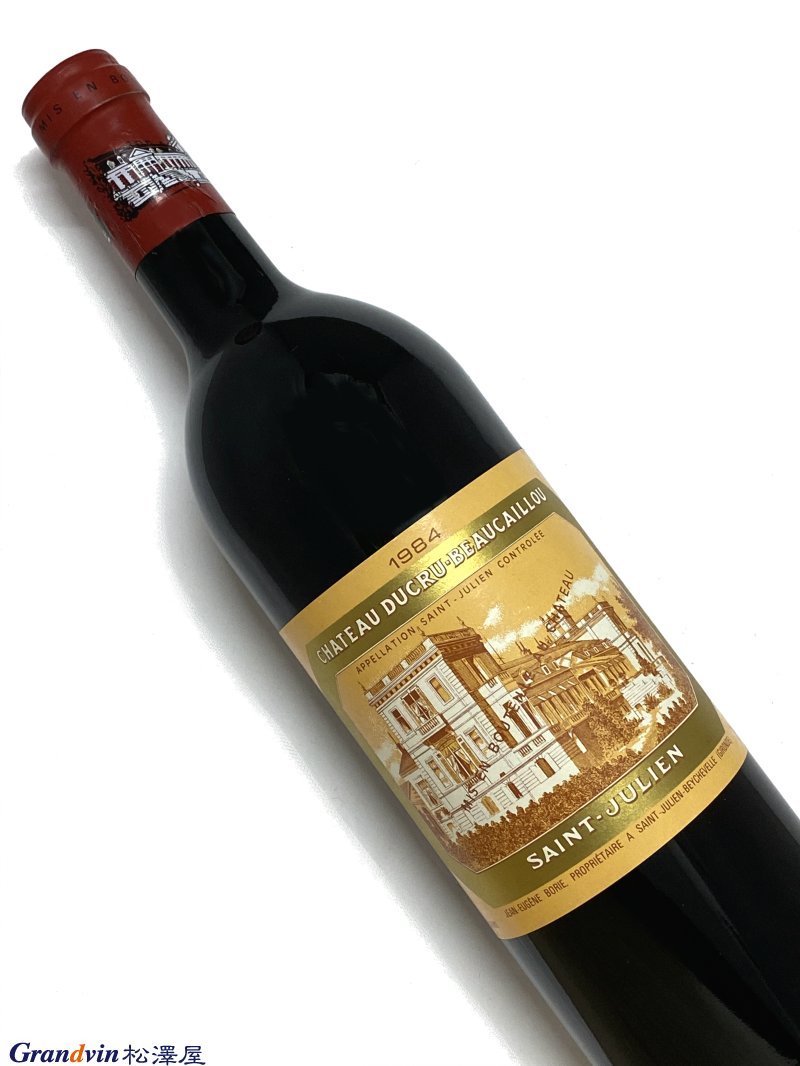 Château Ducru Beaucaillou 赤ワイン　750ml [AOC］サンジュリアン　第2級 [評　価］79点 The 1984 is soft, has some attractive, weedy Cabernet Sauvignon fruit, but tails off in the mouth. It is light and, I suppose, elegant. Anticipated maturity: Now. Last tasted, 4/91. 1984年は柔らかくて、いくぶん魅力的で雑草のようなカベルネ・ソーヴィニヨンの果実味があるが、それは口の中で消えていく。軽く、またエレガントであるように思える。 Bordeaux Book, 3rd Edition, The Wine Advocate(1st Jan 1998)■Ducru Beaucaillou 　ボルドー サンジュリアンの第2級シャトー！ 『デュクリュボーカイユはボルドーの二級では最も価格の高いものの 　1つである。その高価格は、このワインに対する国際的な需要の高 　さと、一貫した高品質を反映したものである。』 　美術出版社 『BORDEAUX ボルドー 第4版』&nbsp;