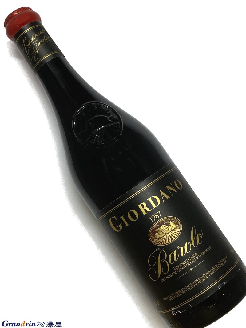 Giordano Barolo 赤ワイン　750ml [DOCG］バローロ [和　暦］昭和62年 [ラベル］若干の汚れ破れがあります20歳以上の方のみご購入いただけます。ヴィンテージワインの購入に伴うリスクをご理解の上、お買い求めください。