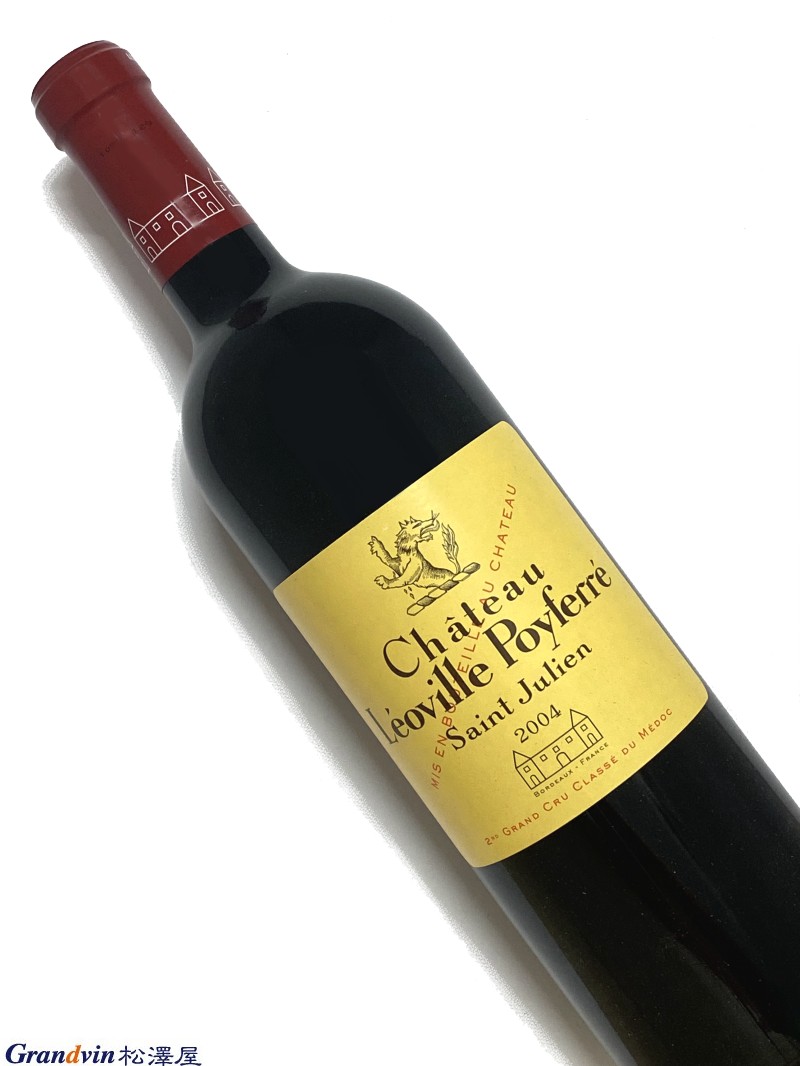 Chateau Leoville Poyferre 赤ワイン　750ml [AOC］サンジュリアン　第2級 [評　価］93点 Along with Leoville Las Cases and a few others, this is among the stars of the appellation. Made in a more floral, supple, Margaux-like style, the deep ruby/purple-hued 2004 Leoville Poyferre exhibits sweet, broad flavors, and plenty of tannin lurking beneath the surface. However, the abundant cherry, black currant, licorice, and smoke notes obscure the tannic clout. This rich, powerful, broad beauty should be drinkable in 2-3 years, and last for two decades. 171, The Wine Advocate (29th Jun 2007) &nbsp; レオヴィル ラス カーズや他の数軒と並んで、このアペラシオンのスターのひとつです。よりフローラルでしなやかな、マルゴーのようなスタイルで作られた、深いルビー/紫色の 2004 年レオヴィル ポワフェレは、甘くて幅広いフレーバーと、表面の下に潜む豊富なタンニンを示しています。しかし、豊富なチェリー、ブラックカラント、甘草、スモークノートがタンニンの影響力を覆い隠しています。この豊かで力強く幅広い美しさは、2～3年で飲み頃になり、20年は持続するはずです。（直訳）■Leoville Poyferre レオヴィル ポワフェレ 『3つのレオヴィルの中では最も知名度が低い。1980年代の終わり頃 　までは出来にムラがあったが、徐々により誉れ高い2つの兄弟と肩 　を並べるワインをつくるようになってきた。改善が見られるように 　なったのは1990年代初め以降のことである。』 　美術出版社 『BORDEAUX ボルドー 第4版』 &nbsp;