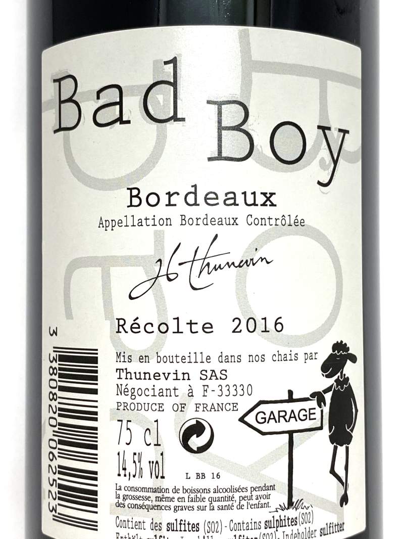 2016年 バッド ボーイ 750ml フランス ボルドー 赤ワイン