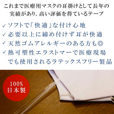 【4/25頃より順次発送】マスク 紐 ひも ゴム約 3MM×10Mカット 日本製 痛くない 耳 手芸 手作り ハンドメイド クリップ 医療用 伸縮性 洗える ドライクリーニング 乳幼児用製品対象 認定 MAMORIE マモリエ セレクト