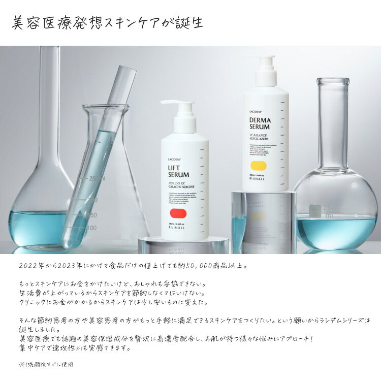【最大1000円割引★マラソンクーポン配布中】ビジナル ラシデム美容液 ダーマ/リフト 選べる2個セット 280mlx2本 アゼライン酸 毛穴 くすみ対策 ハリ 弾力 毛穴対策 大容量 セラム bijinall granire-plus-10015322 グラニーレ 楽天市場店 サンプル画像2