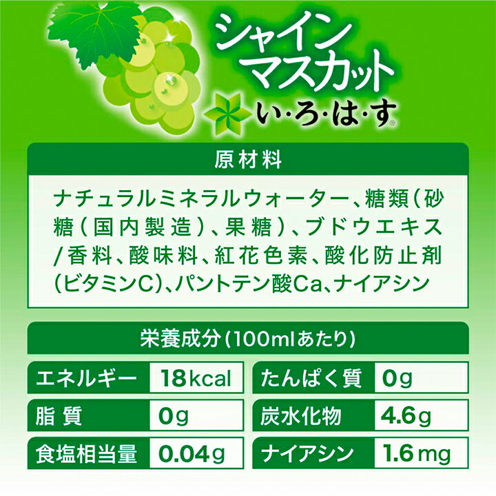 いろはす もも & シャインマスカット 540ml 各12本×2種類 ハーフ＆ハーフ 合計24本...