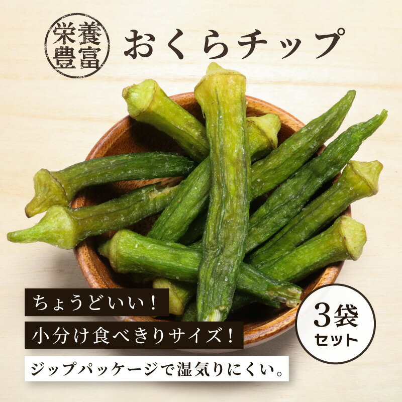 【100円OFFクーポン有★買って応援！北陸げんき市】【3袋】 おくらチップ 45g×3袋 野菜チップス オクラ ..