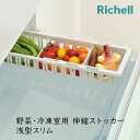 リッチェル トトノ 野菜・冷凍室用伸縮ストッカー 浅型スリム 整理 収納 片付け 水洗い お手入れ簡単 TOTONO