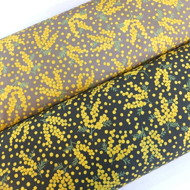 樂天商城 - ミモザ柄 ボタニカル オックス(綿 生地 布)