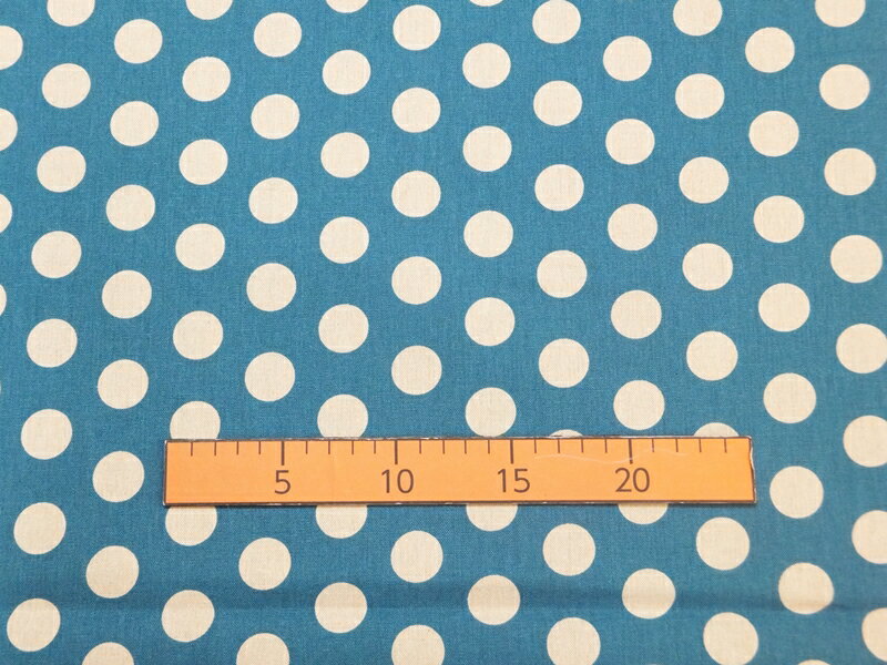 綿麻 2cm　ドットプリント　(綿麻 生地 布)