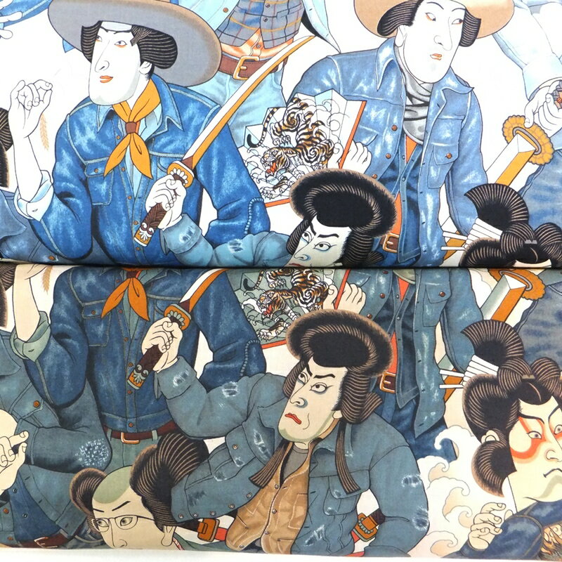 Denim Samurai ALEXANDER HENRY／復刻版 (USAコットン 生地 布)