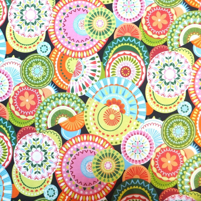 樂天商城 - Colorful Medallions (USAコットン 生地 布)