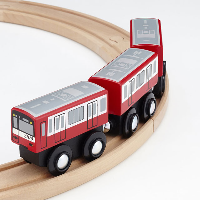 brio 互換【moku TRAIN 京急2100形】3歳 4歳 5歳 電車 汽車 ごっこ遊び プレゼント お祝い 入園 誕生日 ブリオ プラレール モクトレイン 木 木製 ナチュラル 知育 JR 新幹線 貨物 鉄道 京浜急行 京急