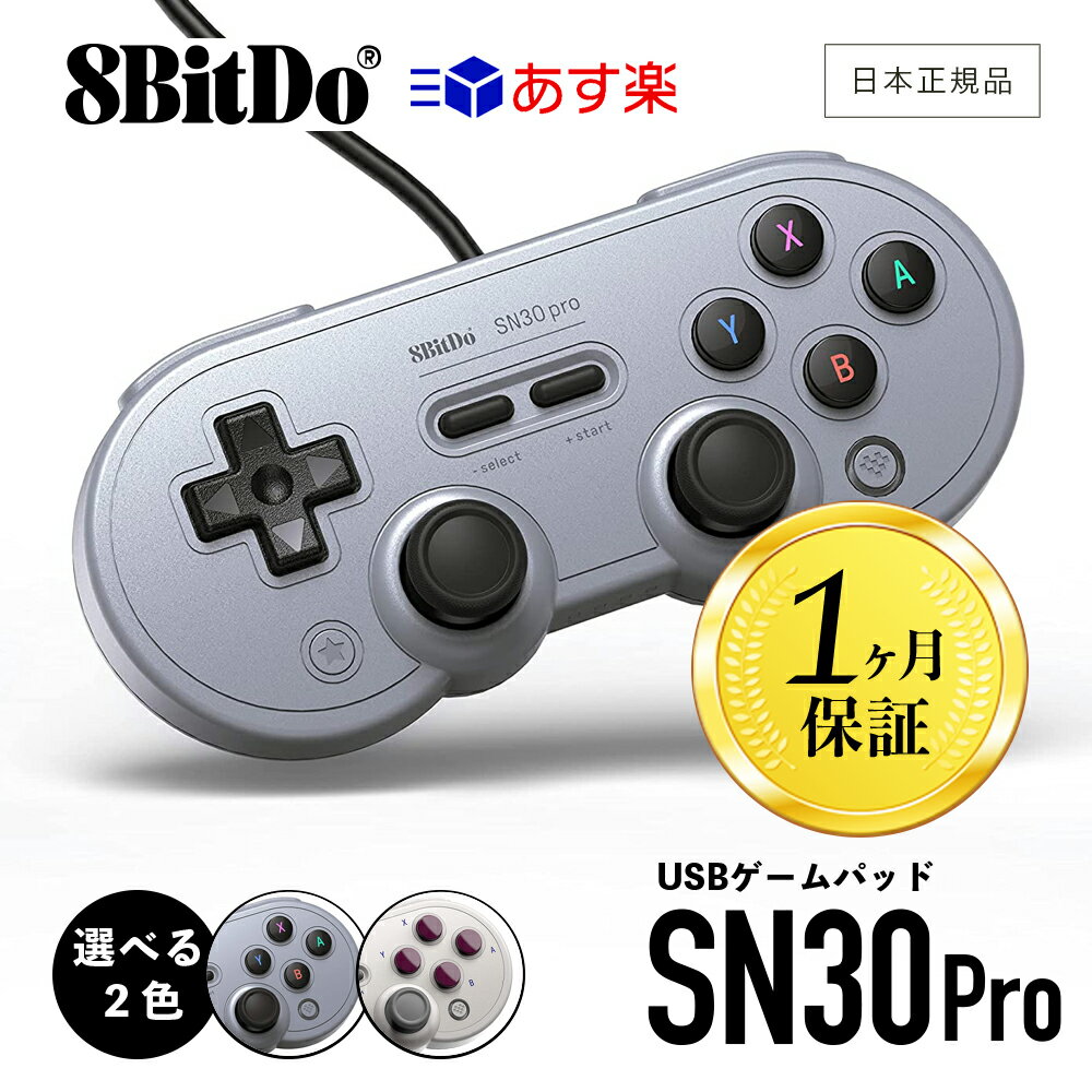 8Bitdo SN30 Pro USB ゲームパッド 有線 ゲームコントローラ 用 Windows Switch 一ヶ月保証 Raspberry pi ラズパイ スイッチ ターボ機能 有線USB USBc ゲーム おもちゃ ギフト プレゼント レトロ