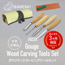 【 日本正規品 ／ 3ヶ月保証 】 ビーバークラフトSC01 ［ガウジウッドカービングツールセットケース付 ］ BeaverCraft 木彫り 彫刻 木工 カービングナイフ シープフット ベーシック スプーンナイフ クラフト ウッドカービング