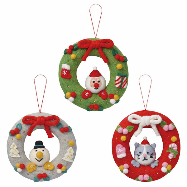 クリスマス フェルトクリスマスリース ドア かわいい インテリア オブジェ 飾り モココ Mococo Xmas マークス