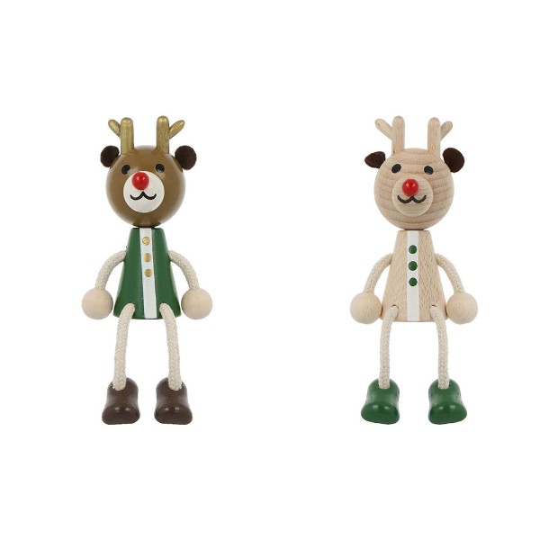 【50％OFF】木の人形・トナカイ 木 ハート 動物 飾り チェコ 飾り インテリア 雑貨 東欧 クリスマス X'mas ハラチキ マークスのサムネイル