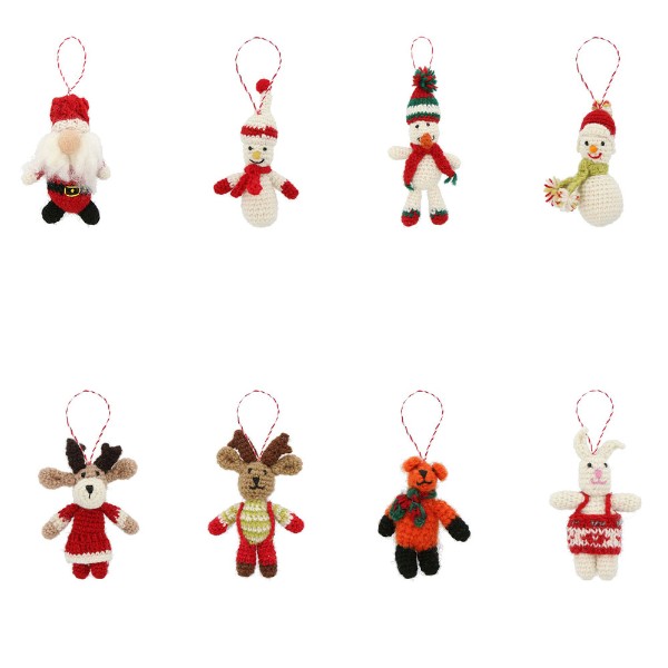 【50%OFF】旧モデル ニットオーナメント・マスコット ネパール 女性支援 手作り ハンドメイド 羊毛 人..