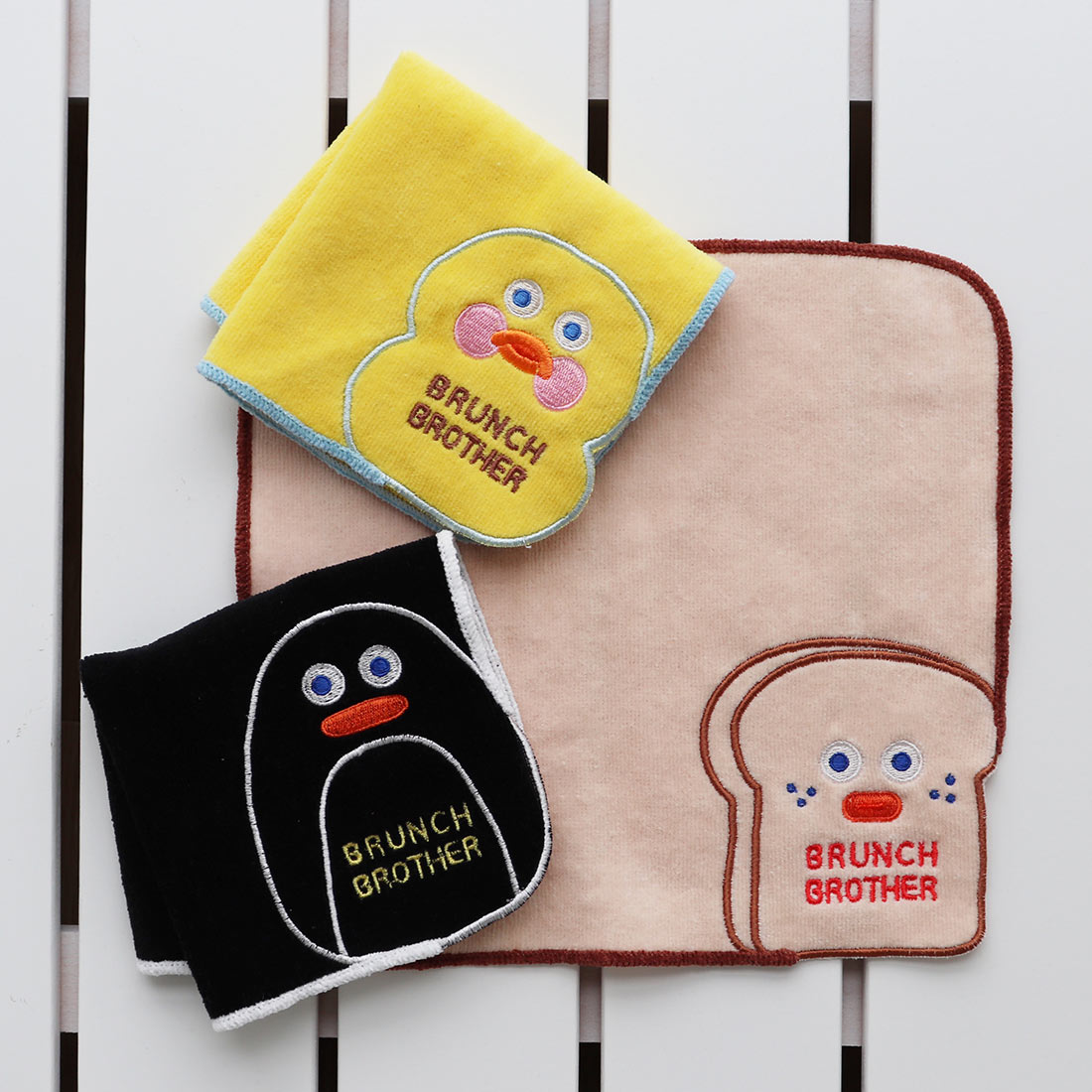 ブランチブラザー コーナー刺繍タオル ハンカチ ハンドタオル 綿100％ キャラクター おしゃれ かわいい 韓国 メンズ レディース ギフト プレゼント