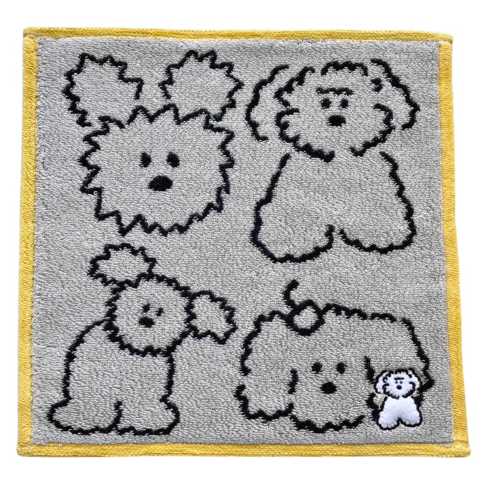 ブランチブラザー タオルハンカチ ジャガード織ワンポイント刺繍 ペッパー＆グルミ・グレー 犬 いぬ BRUNCH BROTHER キャラクター マークス ギフト プレゼント おしゃれ かわいい レディース メンズ 子供のサムネイル