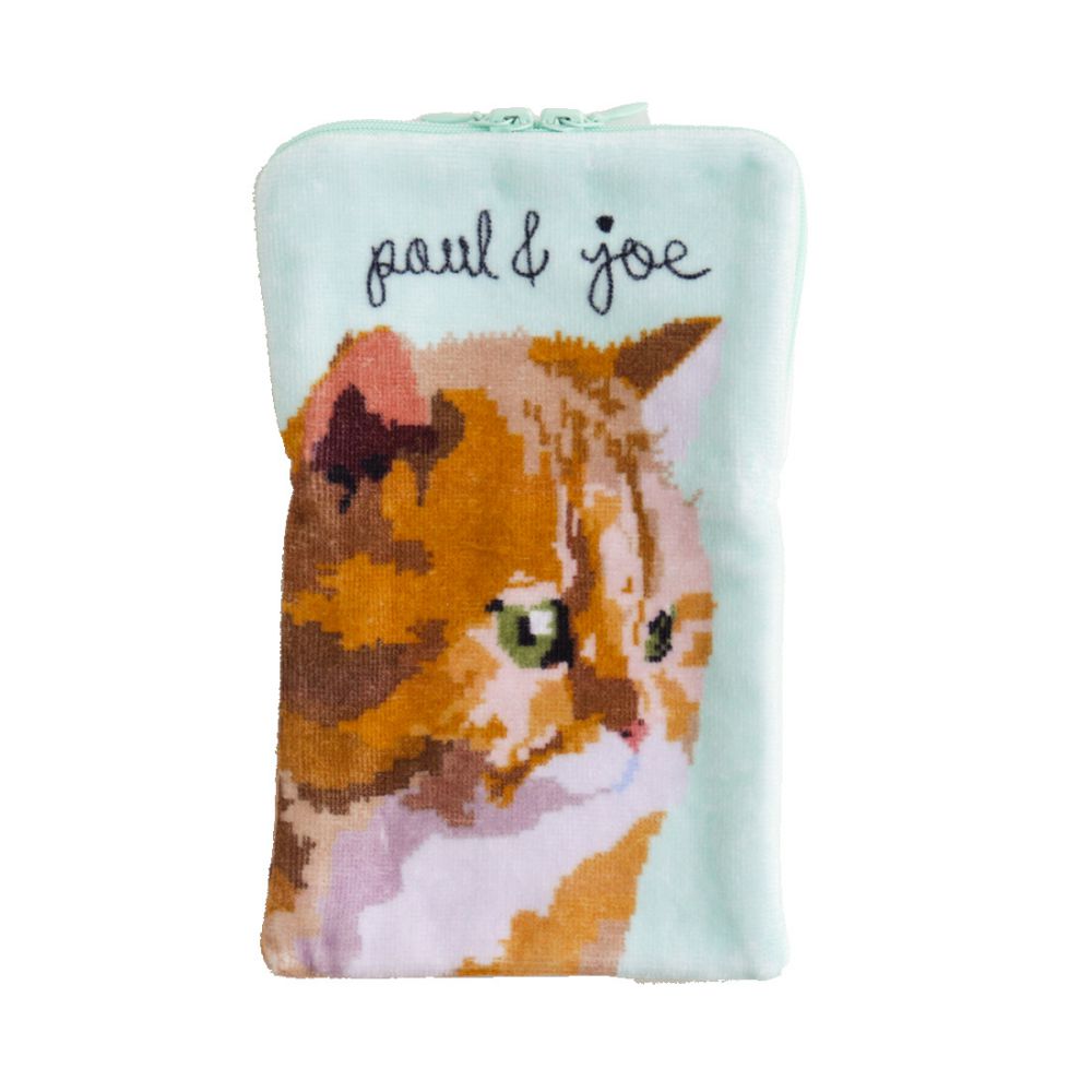 PAUL＆JOE ポールアンドジョー ペットボトルタオル ヌネット グリーン ファスナー付き ペットボトルケース カバー ポーチ マスクケース 多機能ポーチ 旅行 レディース おしゃれ かわいい ギフト プレゼント 猫 綿 ポール＆ジョー アクセソワ マークスのサムネイル