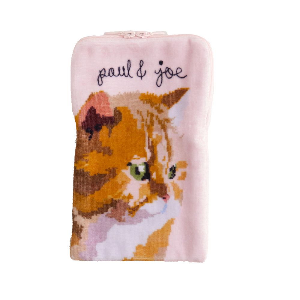 PAUL＆JOE ポールアンドジョー ペットボトルタオル ヌネット ピンク ファスナー付き ペットボトルケース カバー ポーチ マスクケース 多機能ポーチ 旅行 レディース おしゃれ かわいい ギフト プレゼント 猫 綿 ポール＆ジョー アクセソワ マークスのサムネイル