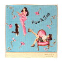 ポール & ジョー アクセソワ タオルハンカチ・S<ガールとジプシー&ヌネット・ブルー> 25×25cm PAUL&JOE ポールアンドジョー 猫 綿 レディー...