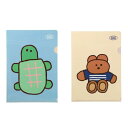 ブランチブラザー クリアファイル ケース A4 2枚セット ベア カメ アニマル 韓国雑貨 文房具 ドナットドナット キャラクター ゆるい イラスト アニマル柄...